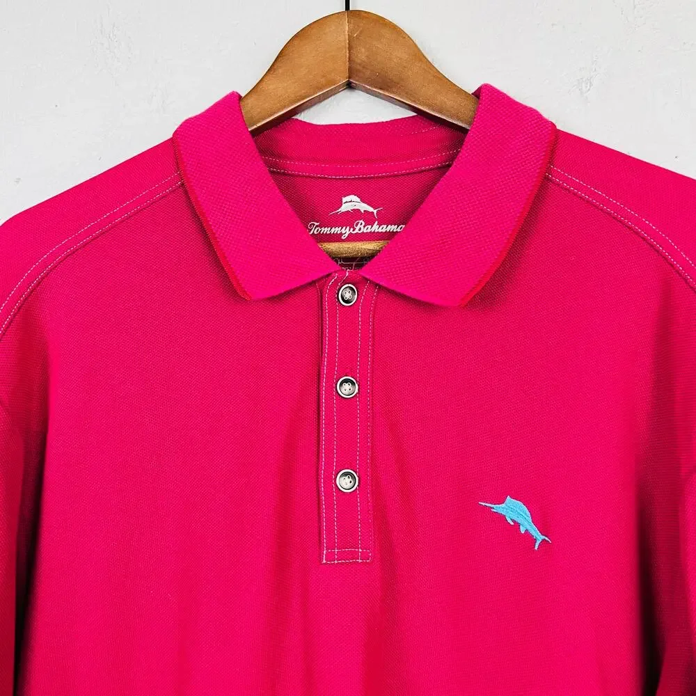 Tommy Bahama Knit Polo Short Sleeve Pink - XL
